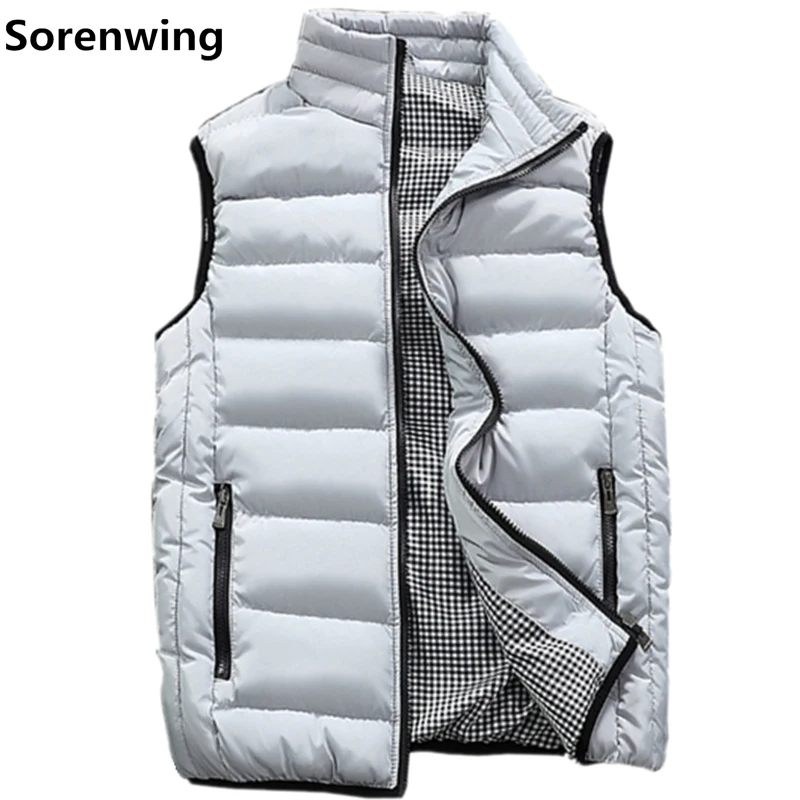 

New Vests Men Brand Mens Sleeveless Jacket Cotton-Padded Men's Vest Autumn Winter Casual Coats Male Waistcoat 5XL Plus Size 991