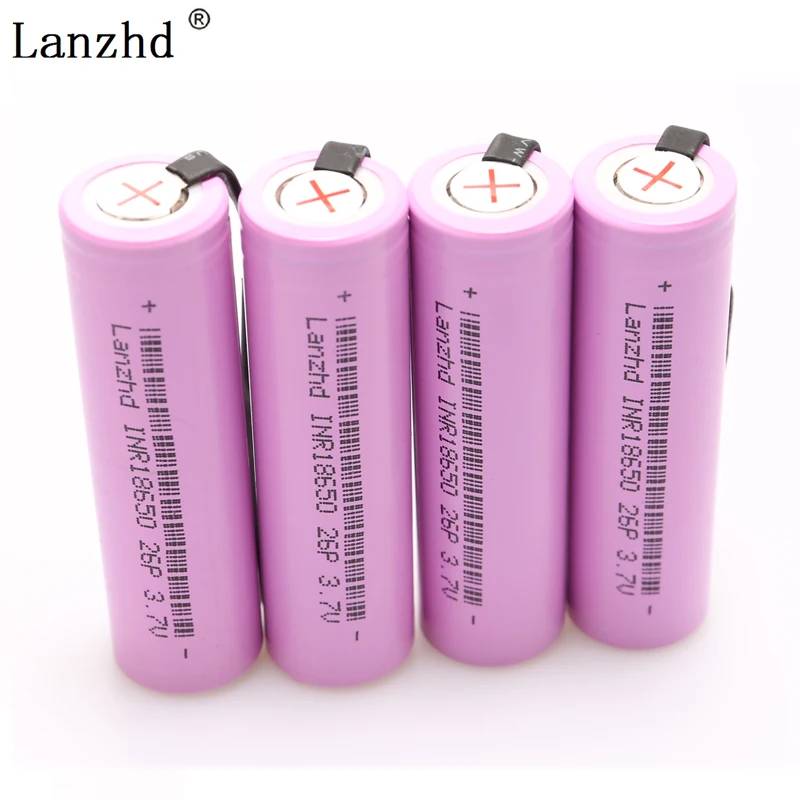 

1--8PCS 18650 INR18650 Rechargeable Battery DIY Nickel Sheets battery 18650 batteries 20A Discharge 2600mAh Li-ion 3.7V