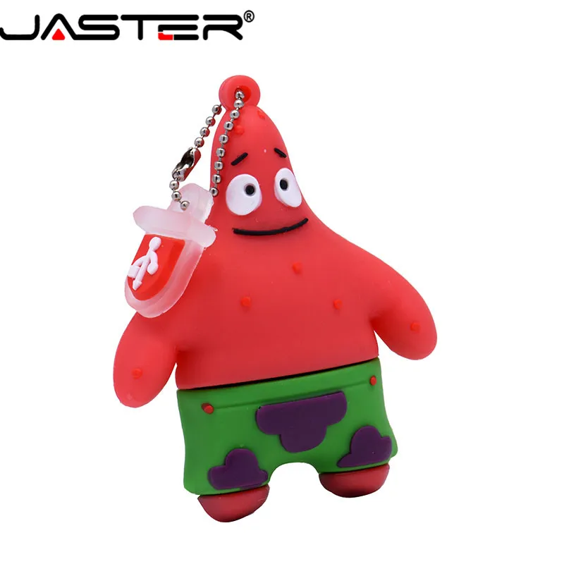 JASTER Акция Мини мультфильм внешний флэш накопитель USB 2 0 4 ГБ 8 16 32 64 Гб SpongeBob серия