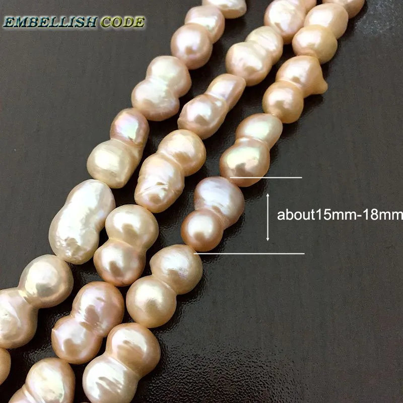 selling well bracelet Baroque style Irregular Peanut shape light pink real freshwater pearl bangle make knots white fine jewelry