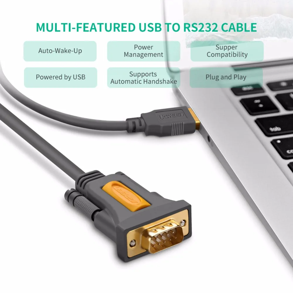 Ugreen Высокое качество USB2.0 к RS232 COM порт Последовательный PDA 9 DB9 контактный кабель адаптер для ПК PDA gps