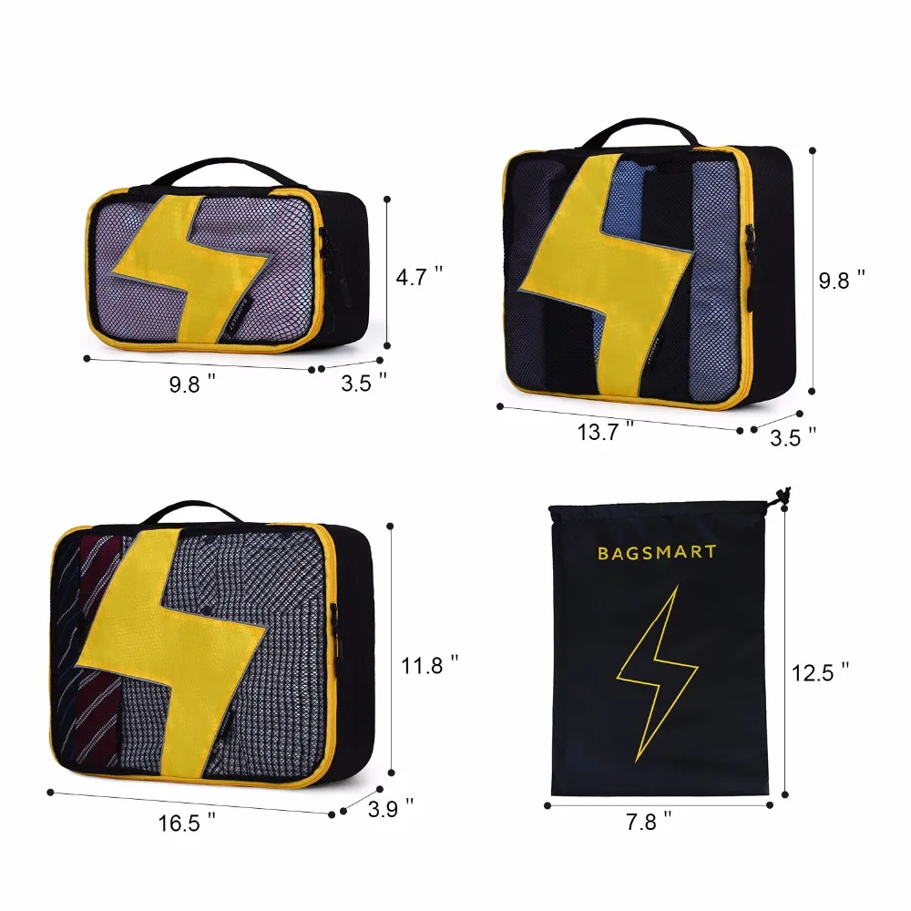BAGSMART 7 Pcs Set Packing Cubes - Travel Organizers with Laundry Bag