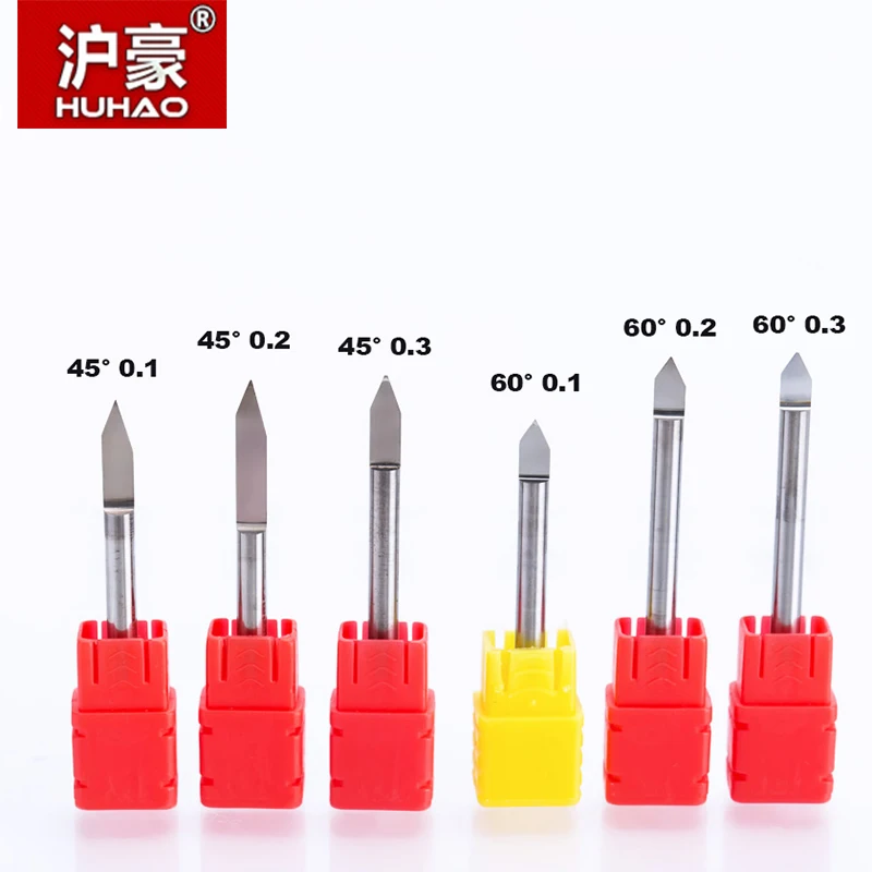 

HUHAO 1pcs 4mm Engraving Bits Precision Grinding V Shape Carbide PCB Milling Cutter CNC Router Bit Machine Accessories