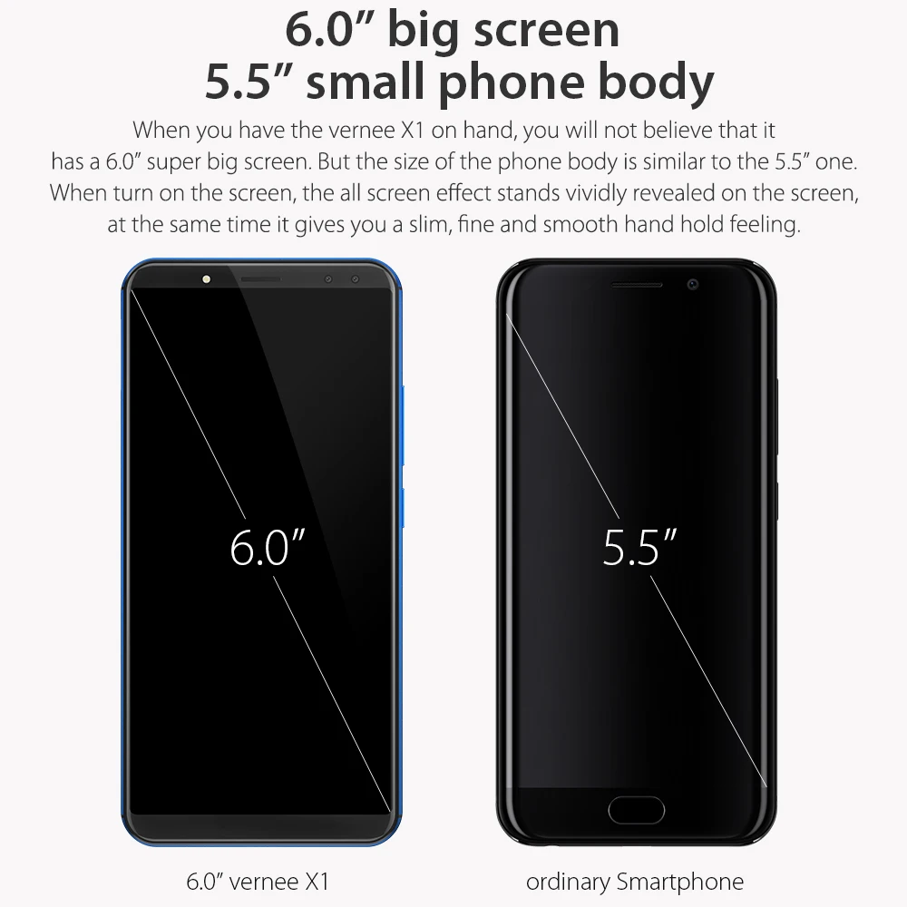Clearance Vernee X1 4G 6200mAh Face ID Smartphone 6GB RAM 64GB ROM Helio P23 MTK6763 Android 7.1 16+5MP 13MP+5MP 4-Cam Fingerprint 7