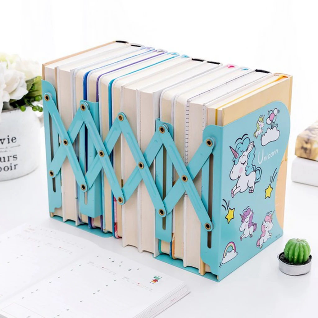 Unicorn Bookends Metal Iron Adjustable School Books Holder Stand Desk Heavy
