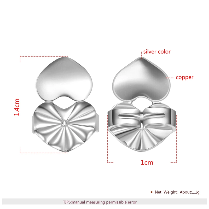 2018 Magic Bax Creative Earring Backs Support Lifts Hypoallergenic Fits Post Earrings Gold Silver Color Copper OPP Bag S3 Jewelry Findings