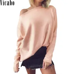 Vicabo с открытыми плечами с v-образным вырезом вязаные свитера Для женщин 2018 осень с длинным рукавом Сексуальная Пуловеры тянуть роковой зима