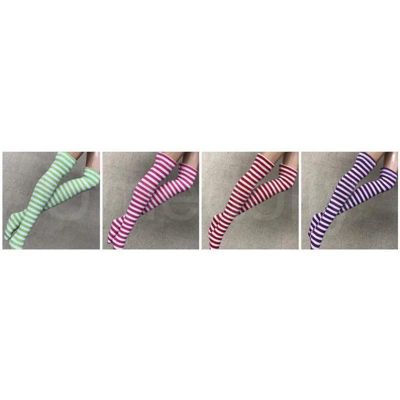 Doll Accessories Doll Clothes Accessories Plush Doll Accessories 1 Pair Fashion Stripe Blyth Doll Stocking for Licca, Azone, Momoko, OB, Barbies 1/6 Doll Socks