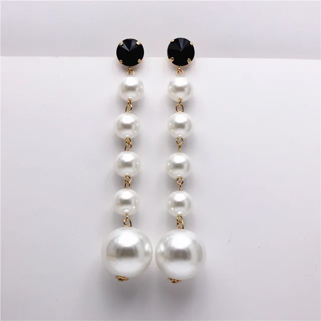 Hot Selling Statement Multiple 6 colours big Pearls Long Dangle Earrings Jewelry Gorgeous Wedding Chandelier Earrings for Women