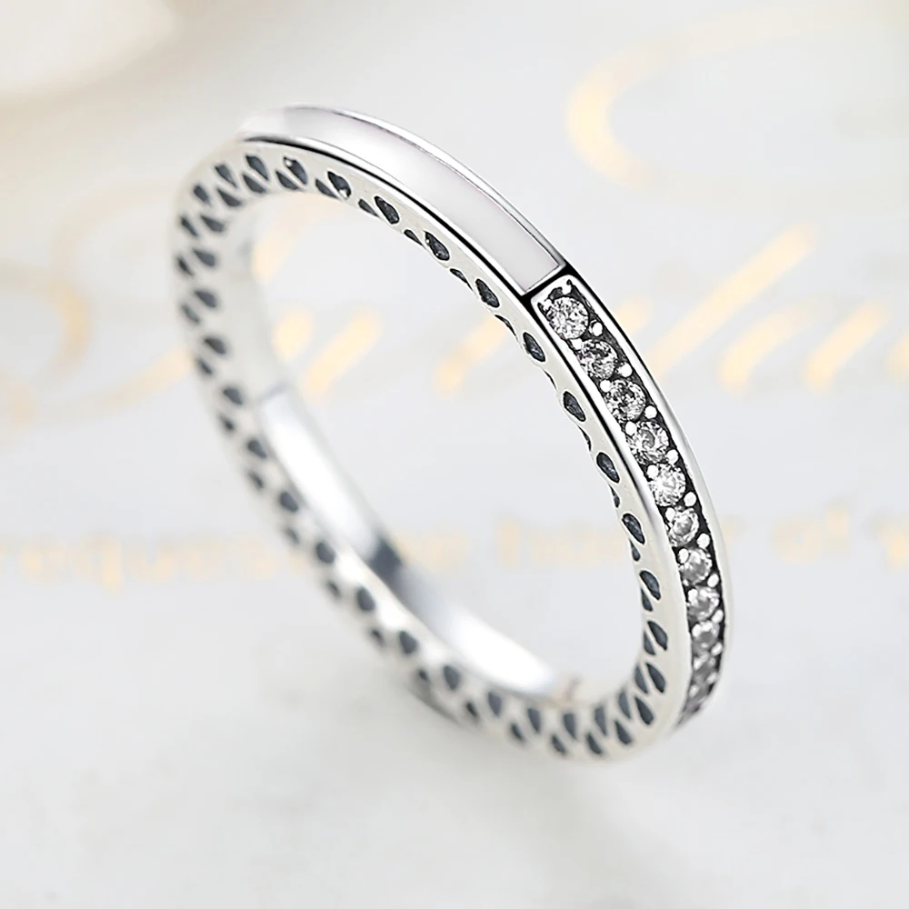 ELESHE Original 100% 925 Sterling Silver Finger Rings Authentic Luxury Jewelry Full CZ Silver Rings For Women Wedding Jewelry