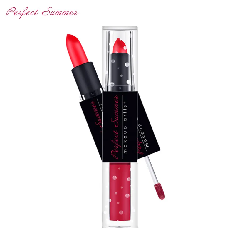 

Perfect Summer Waterproof Non-stick Cup Lip gloss + Matte Lipstick 2 In 1 Lipstick Long Lasting High Quality Makeup 12 Colors