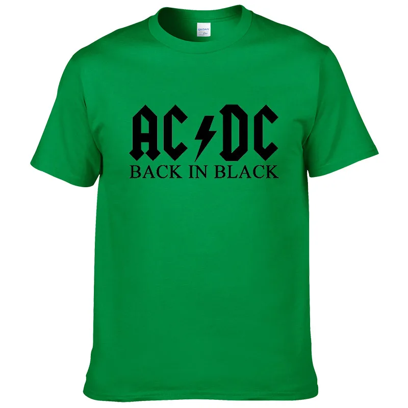 Рок группа AC DC Футболка Мужская Лето хлопок модный бренд ACDC Мужская футболка хип-хоп футболки для фанатов#149 - Цвет: green