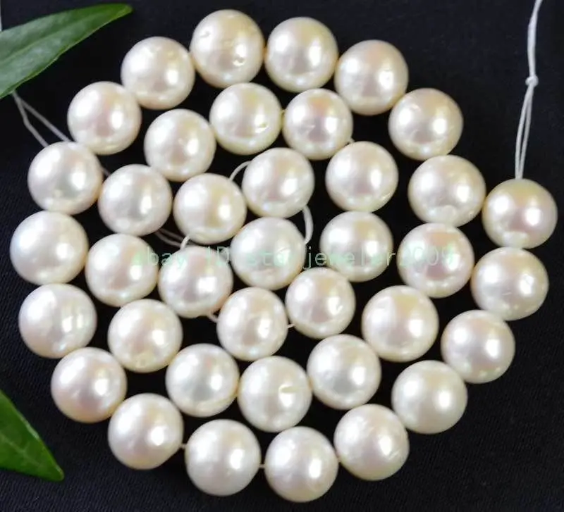 

11-12mm White Round Freshwater Pearl Loose Beads 14.5
