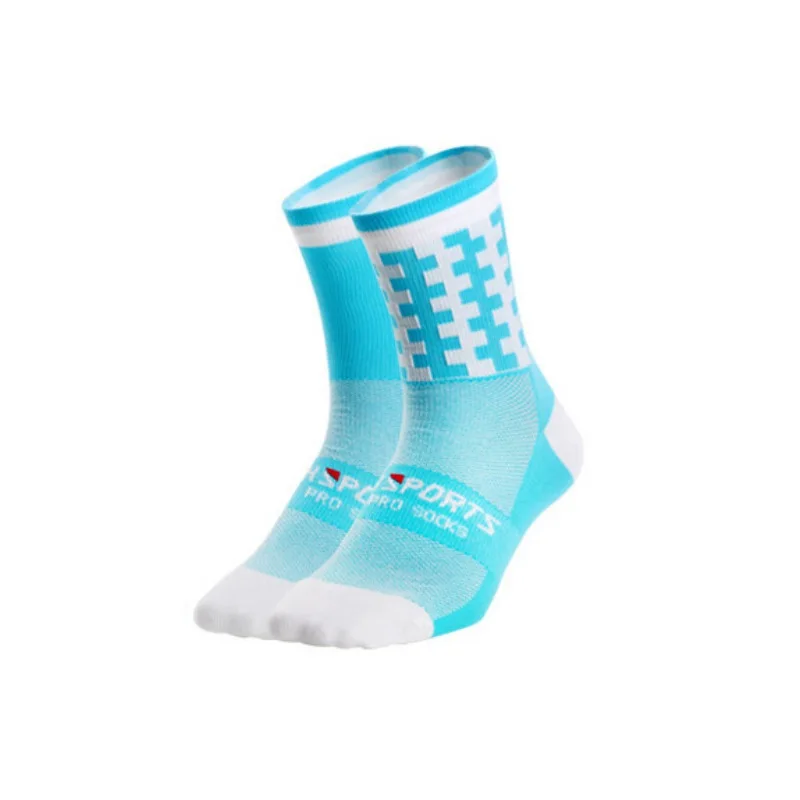 Велосипедные носки для верховой езды, альпинистские носки с буквами, носки для велоспорта, носки для йоги, спортивные носки для бега на открытом воздухе, если вы можете прочитать эти виды спорта - Color: Sky blue