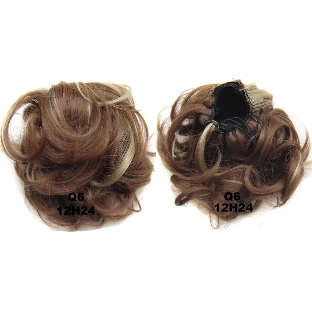 DELICE синтетические кудрявый шиньон женские эластичные волосы булочка шнурок клип в пончик булочки для волос 60 г/шт - Цвет: 12H24