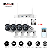 Daytech NVR КОМПЛЕКТ 4CH 1 ТБ HDD 720 P Wi-Fi Ip-камера Видеонаблюдения Камеры Системы Домашней Безопасности CCTV Открытый Ночь Vision