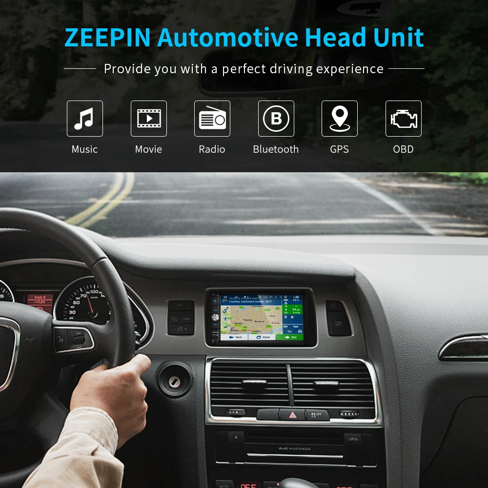 Discount Clearance Android 8.0 4G RAM 2Din Car Multimedia Player GPS Navigation Auto Head Unit Car Entertainment GPS OBD Music Video 2