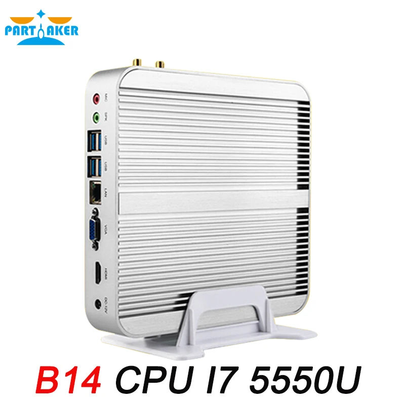 Partaker Mini PC B14 Intel Core I7 5550U Windows Fanless Mini Computer with Free Shipping