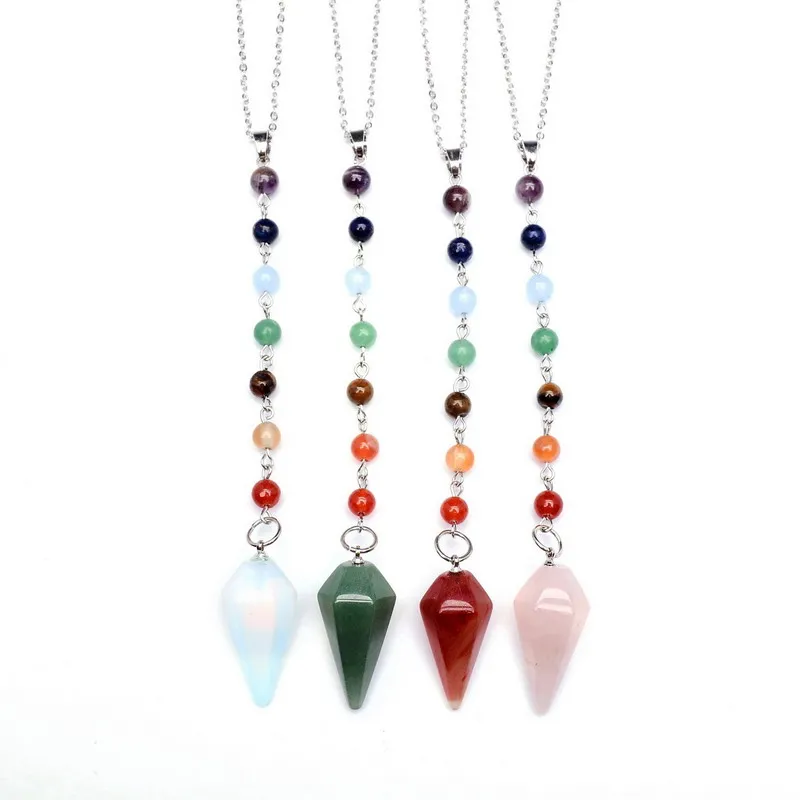 SEDmart 7 Chakra Beads Chain Natural Stone Spiritual Necklace Women