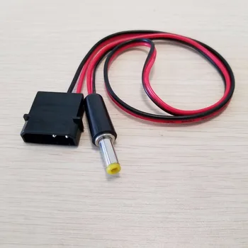 

100pcs/lot IDE Molex Male to DC 5.5mm x 2.1mm Male Converter Adapter Power Supply Cable 12V 18AWG Wire 50cm