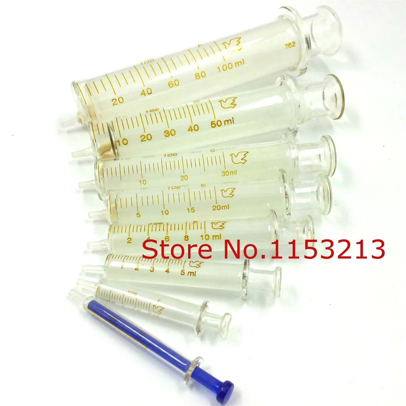 Glass Syringes 5ml/10ml/20ml/30ml/50ml/100ml/120ml Standard Caliber 4mm Glass Sample Extractor