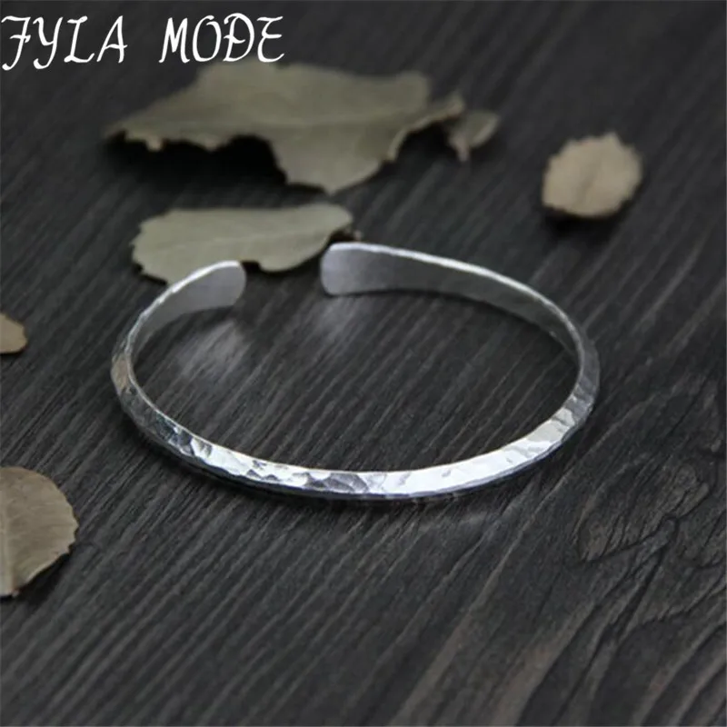 

13g Small Antique Silver Bangle Women 925 Silver Cuff Bangles Simple Design Metal Thin Bangles Bracelets For Unisex joyeria