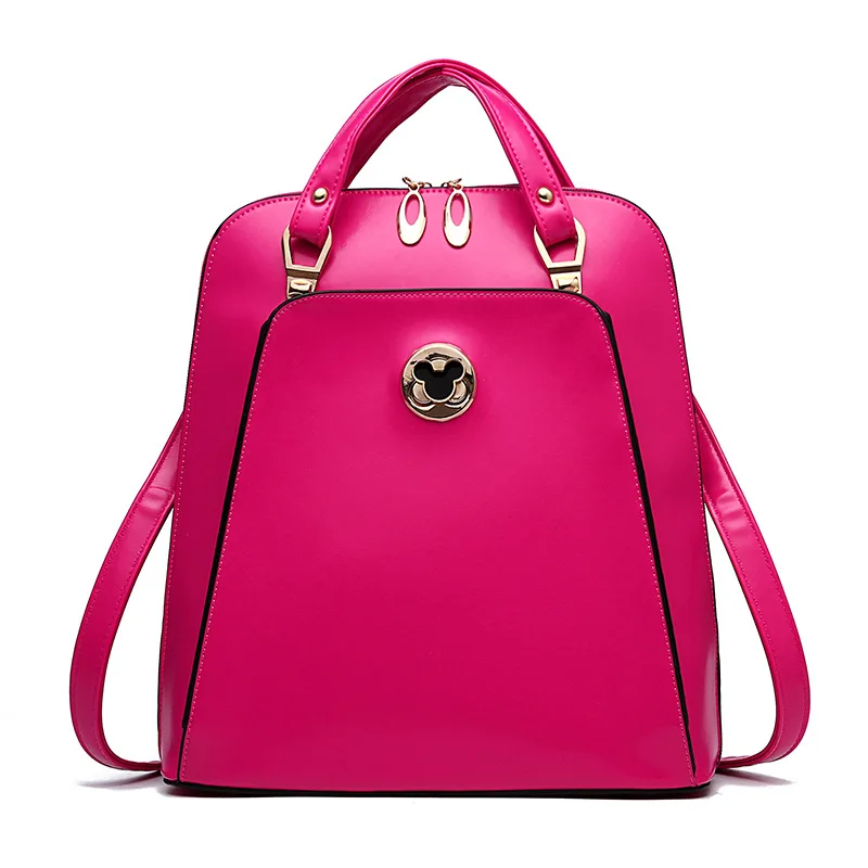 Бренд рюкзак высокое качество из искусственной кожи Школьные рюкзаки для девочек молодой леди работы школы Популярные Рюкзаки WUJ0185 - Цвет: Rose Red