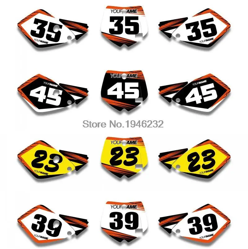 For KTM SX 65 2002 2003 2004 2005 2006 2007 2008 Custom Number Plate Backgrounds Graphics