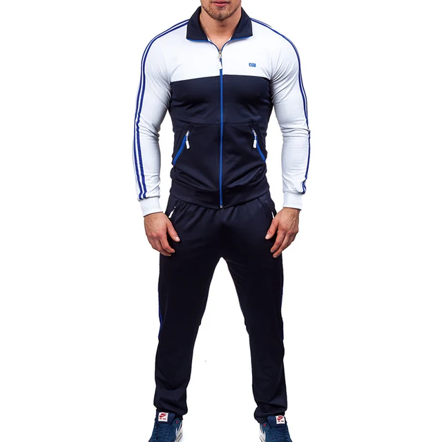 Mens Tracksuit Set Fashion Casual Pullover Hoodies+pants Bodybuilding ...