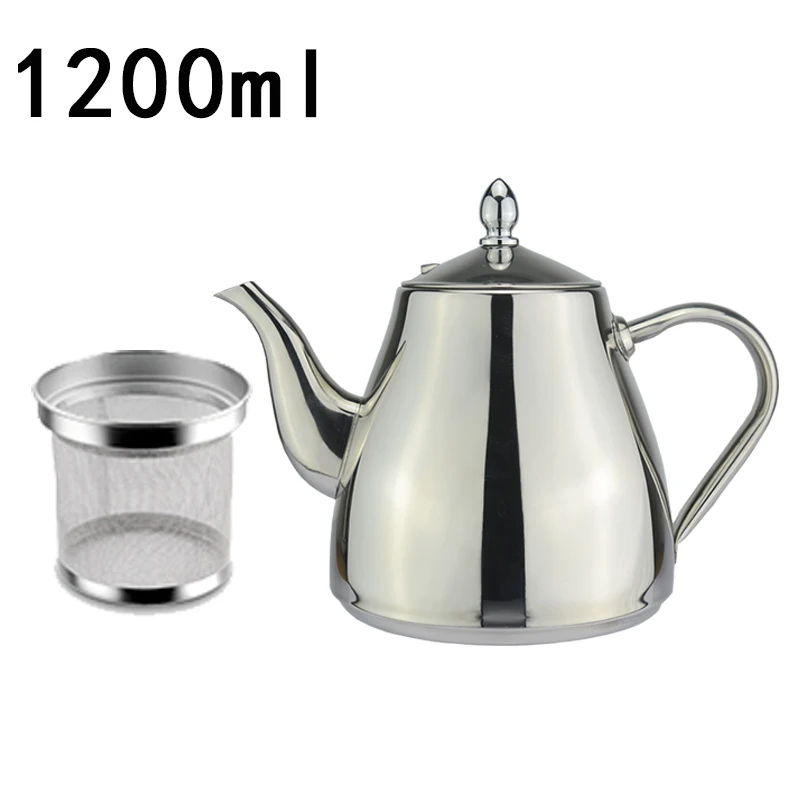 Sanqia чайный горшок из нержавеющей стали с чайное ситечко, заварник с чайным впрыскивателем чайные наборы чайный Чайник заварочный чайник для индукции - Цвет: 1200ml