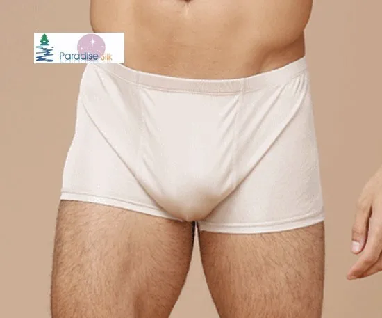 

Men's Boxer Underwear Silk Underwear 100% Natural Silk Knitted Soft Breathable Male Panties Solid Size L XL XXL