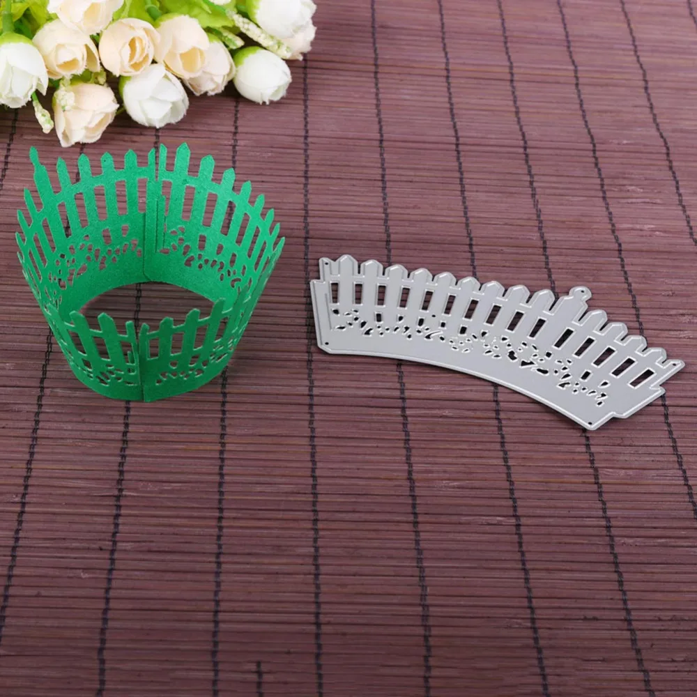 

Fence Cupcake Case Metal Carbon Steel Cutting Dies Scrapbooking Paper Album Embossing Art Card Decor DIY Craft Die Cuts Stencil