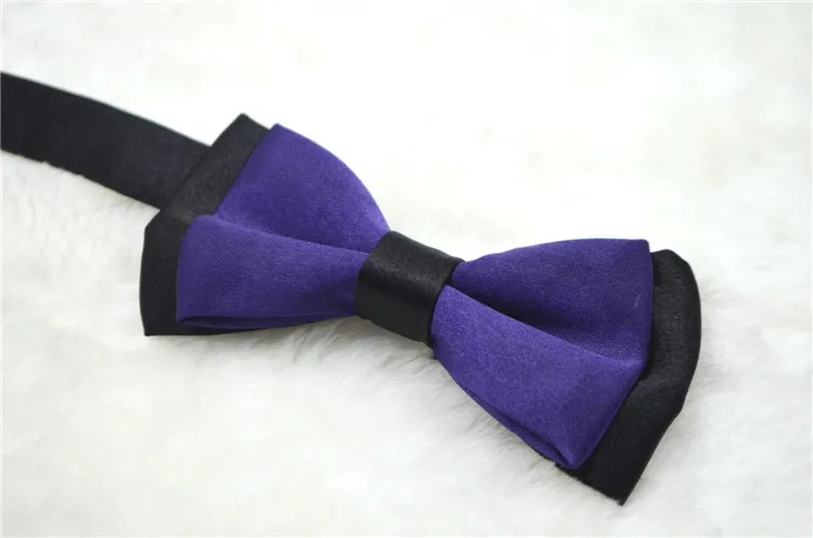 Мужская Чистый цвет галстук хан издание деловые костюмы для отдыха Галстуки узел свадебное шафером жениха двойной лук - Цвет: Deep purple