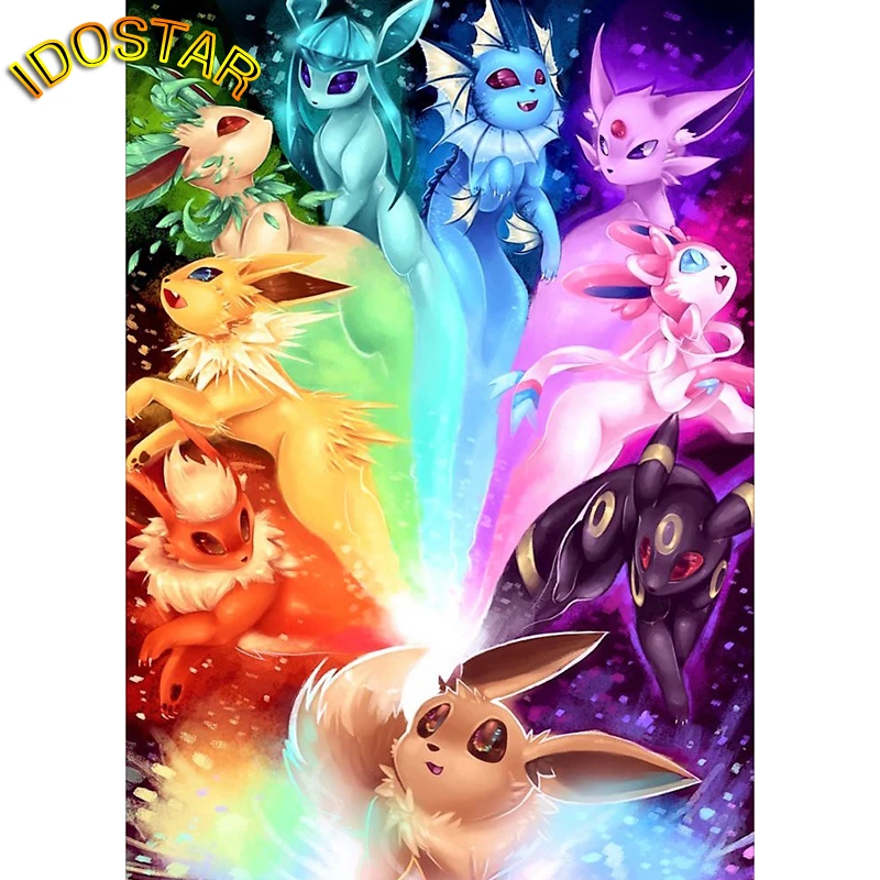 

DIY Diamond Embroidery Diamond Painting Cartoon Pokemon Cross Stitch Mosaic diamond picture of rhinestones by numbers home Decor