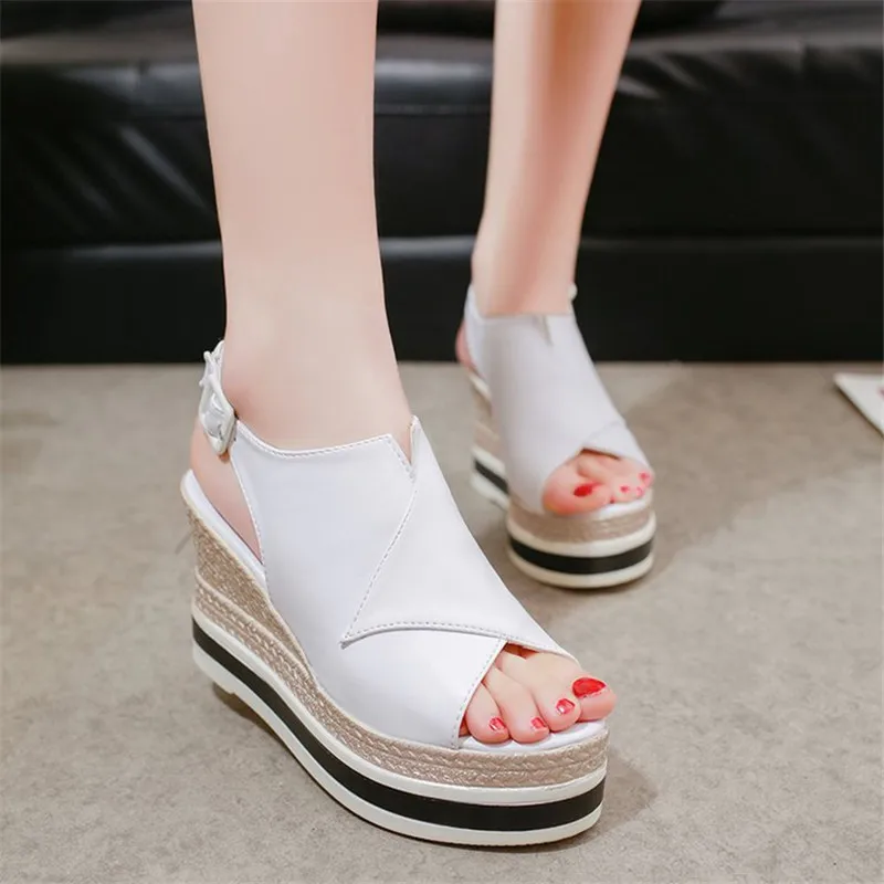 

New Platform Wedges Sandals Women Pumps Cross-tied High Heels Ladies Summer Shoes Woman Peep Toe Party Gladiator Chaussure