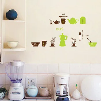 

Kitchen Sticker Tea Set Wall Stickers Decal Home Decor Art Accessories Decorations