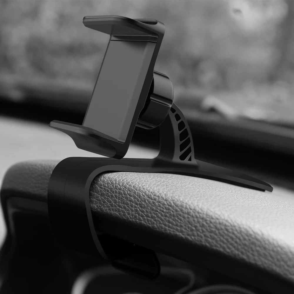 XMXCZKJ Автомобильный держатель для телефона с поворотом на 360 градусов держатель для сотового телефона подходит для смартфонов 4-6 дюймов, вращающийся зажим для приборной панели Mo
