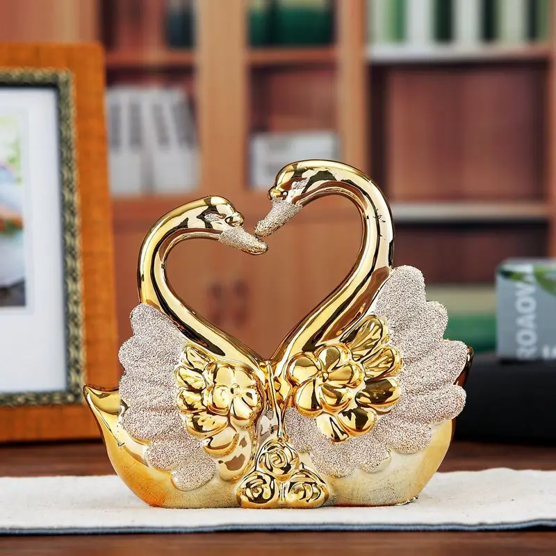 

Ceramic Crafts Decoration Electroplating Scrub Creative Crafts Decoration Swan
