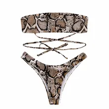 Женский костюм летний рисунок под змеиную кожу повязка бразильский комплект нижнего белья 226