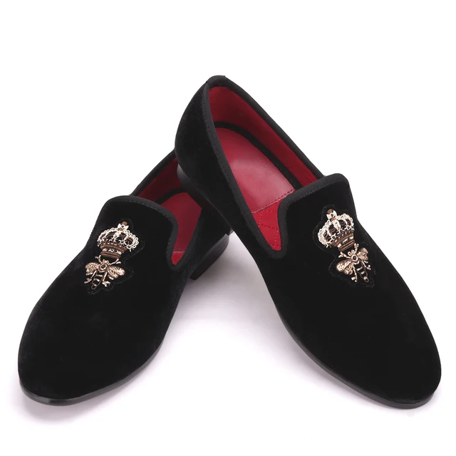 Bees Indian Silk Embroidery Men Velvet Shoes Loafers Wedding Bees Indian Silk Embroidery Men Velvet Shoes Loafers Wedding And Party Shoe Flats