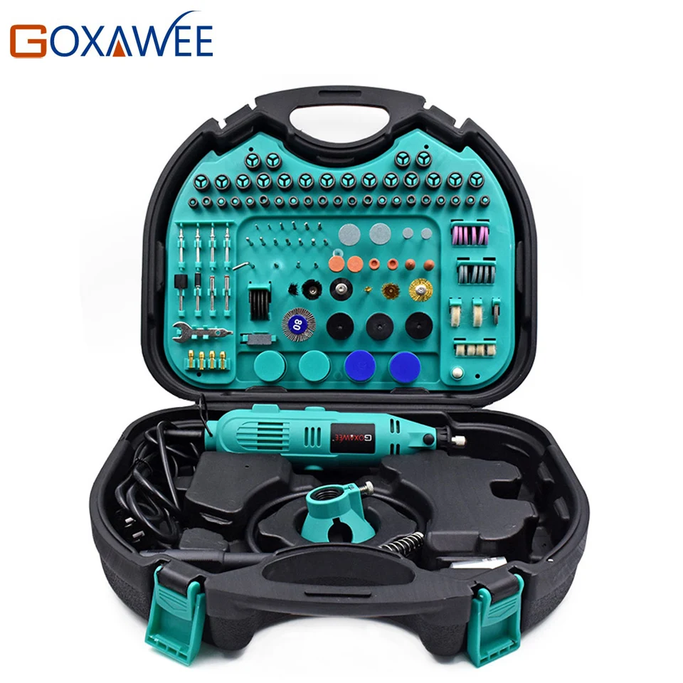 GOXAWEE 130W Dremel Style Variable Speed Electric Rotary Tool Electric Mini Drill Grinder with Accessories Power Tools GOXAWEE 130W Dremel Style Variable Speed Electric Rotary Tool Electric Mini Drill Grinder with Accessories Power Tools