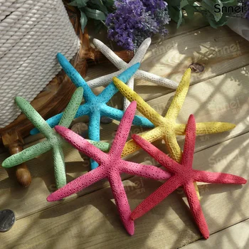 

Wholesale Mediterranean Resin Starfish five fingers Home Decor Crafts Nautical Decor 13cm F 6pcs/lot