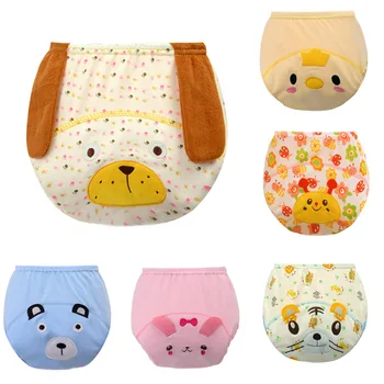 

5PCS Reusable Baby Diapers Cloth Diaper Covers 3layers Breathable Three-dimensional Pattern Training Pants Birth To Potty 3-15KG