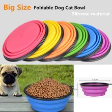 C76 New Big Dog Bowl Silicone Fording Feeding Cats Bowl Water Dish Portable Big size Feeder Travel Bowls for Large dog