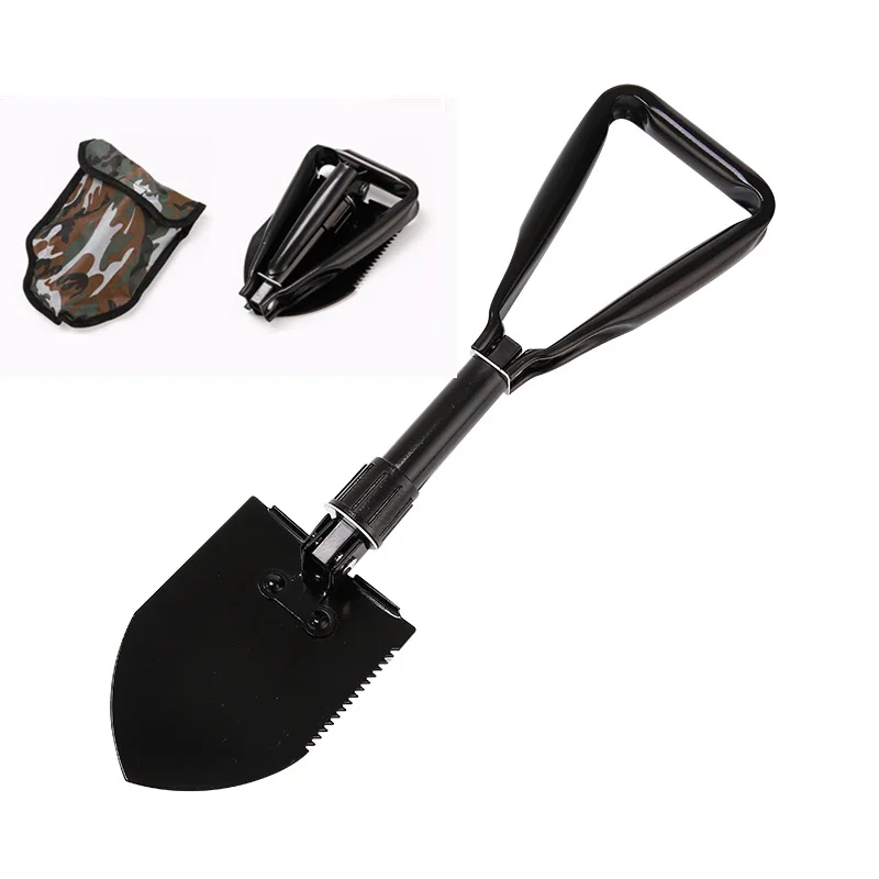 Multi functional camping military folding shovel carbon steel Chinese portable tactical survival