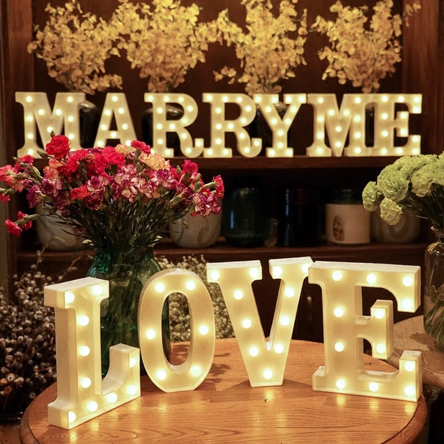 Decorative Led Light Up Number Letters, Plastic Marquee Number Lights Sign  Party Wedding Decor Battery Operated Number, 1 