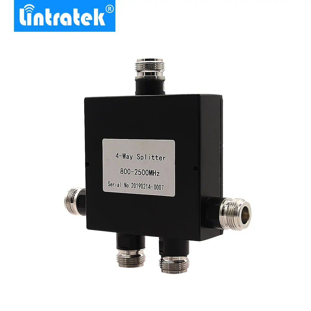 

2019 NEW 4-ways Power Splitter 800-2500MHz Cell Phone Signal Repeater Four Way Power Divider 2G 3G 4G Network One to Four Ways *