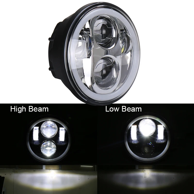 RGB белое кольцо ореола DRL Angel eye 5 75 дюйма светодиодная фара для Sportster Touring Super Glide Dyna| |