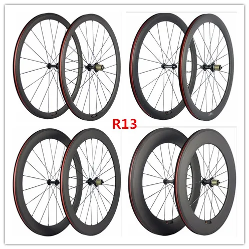 Cheap SuperTeam Carbon wheel 700C Road Bicycle wheelset  38/50/60/88mm 1