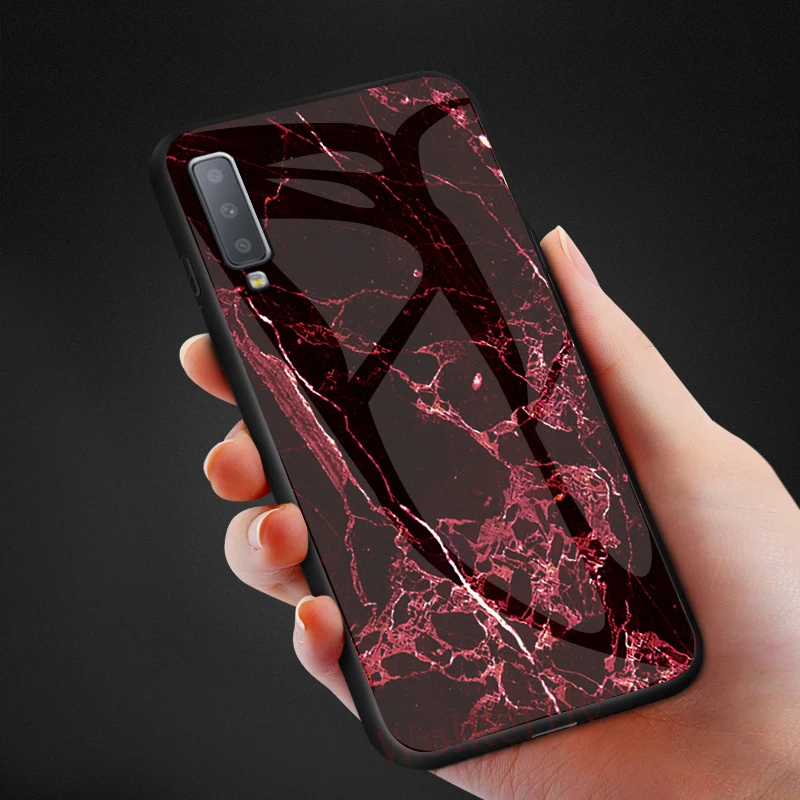 Marble Glass Case For Samsung Galaxy S10E S9 S8 S10 Plus M10 M20 A7 A8 A9 A6 J4 J6 J8 2018 J5 Prime J3 J7 2017 Note 9 8 Cover